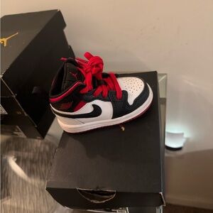 Nike Kids Black, White & Red High-Top Sneakers